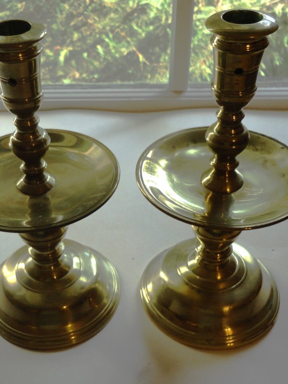 Virginia Metalcrafters Williamsburg Brass Candlesticks CW16-12 Pair 8.5"